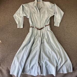 Liz Claiborne Denim Blue Button Down Shirt Dress
